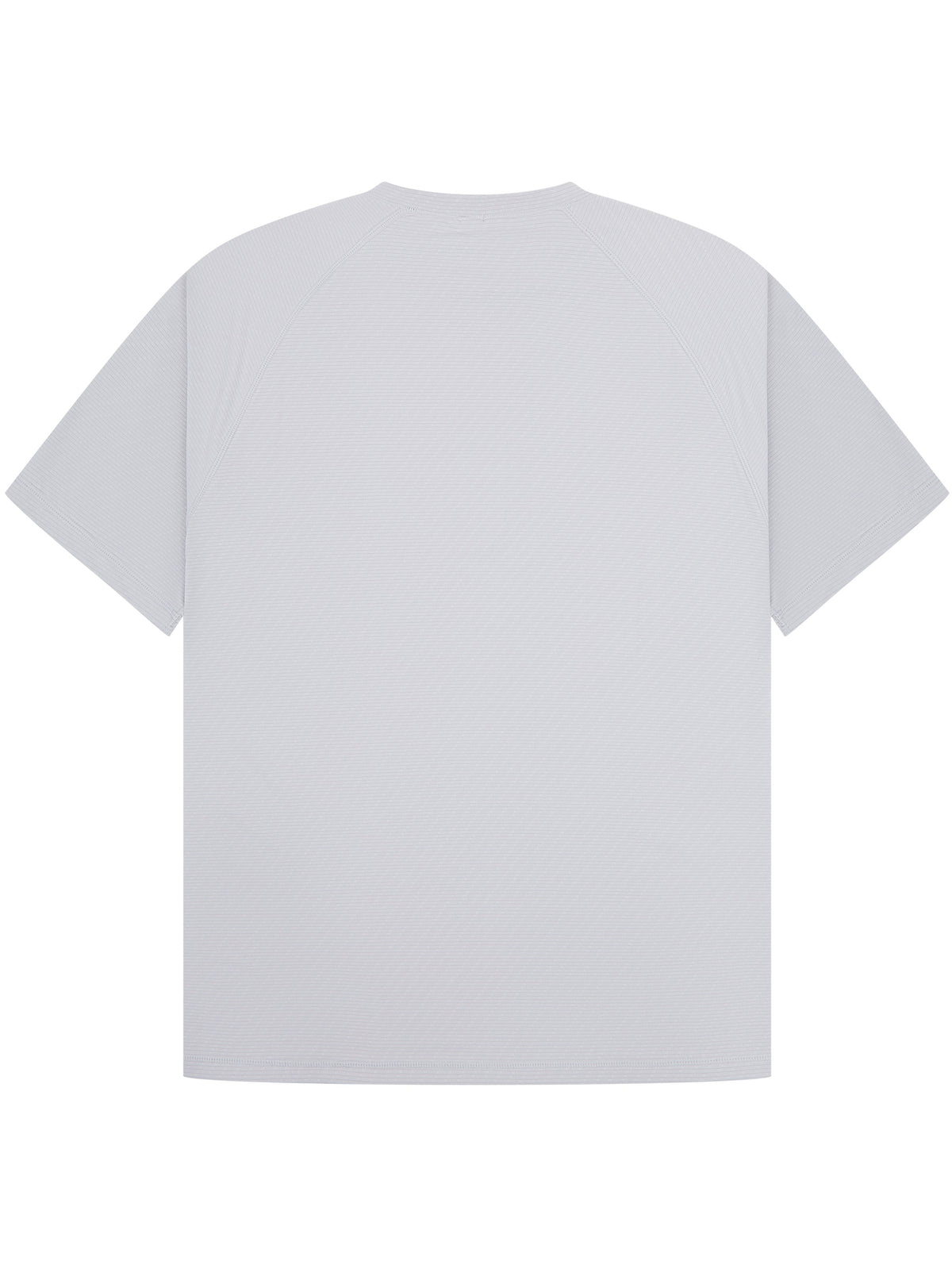 A light gray short-sleeve t-shirt shown from the back, centered on a solid white background.